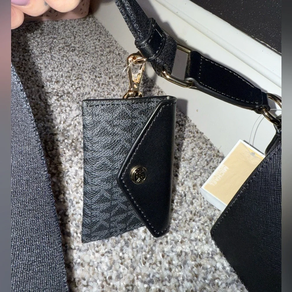 Michael Kors black crossbody purse with mini pouch NWT
